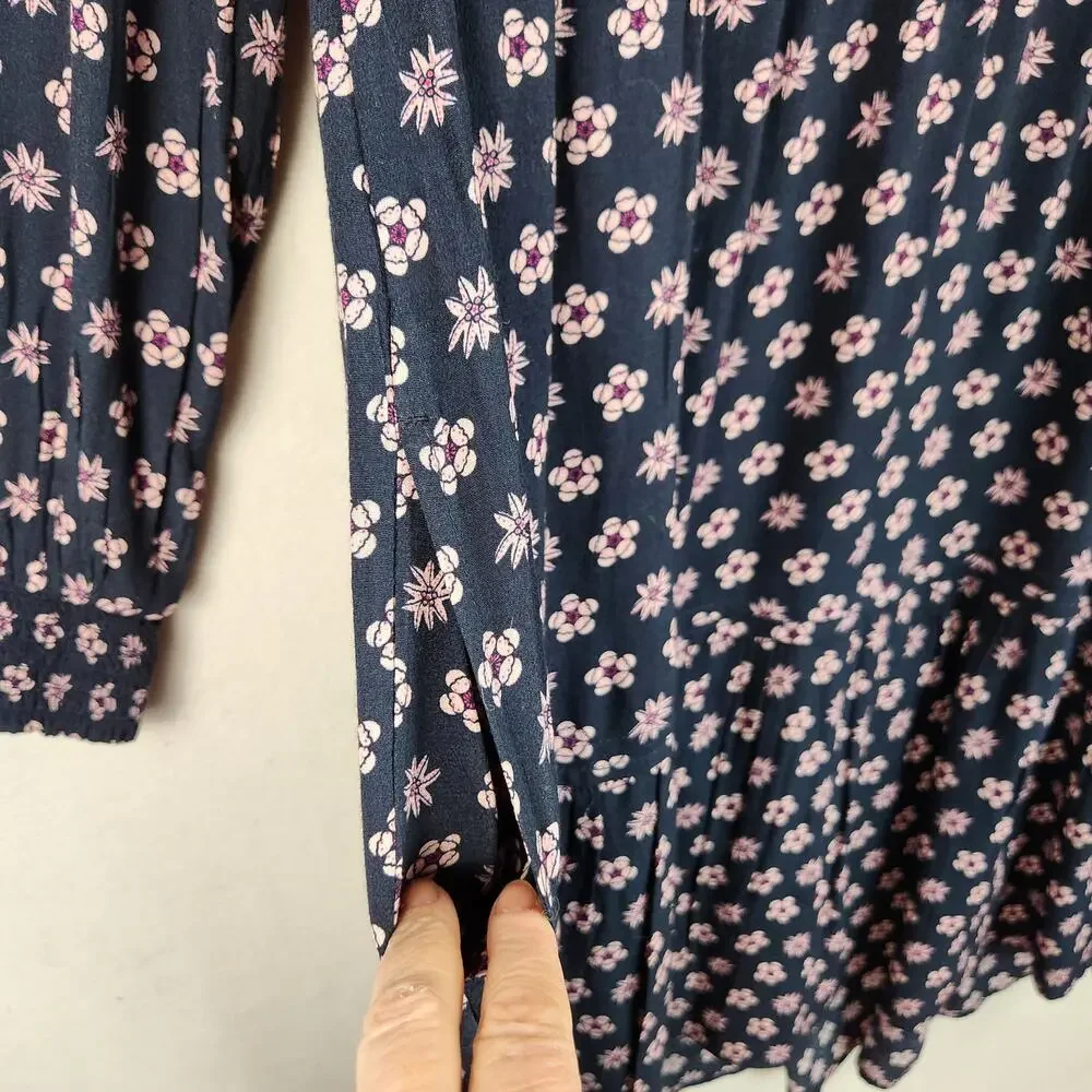 Scotch & Soda Dress Girls SZ 14 Park In Bloom Floral Maxi Dress Blue Long Sleeve